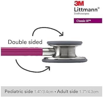 3M Littman Classic III Monitoring Stethoscope - 5631 - Rose Pink Tube pic3