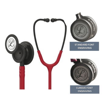 The 3M™ Littmann® Classic III™ Stethoscope - 5868 Burgundy Tube with a Black 3