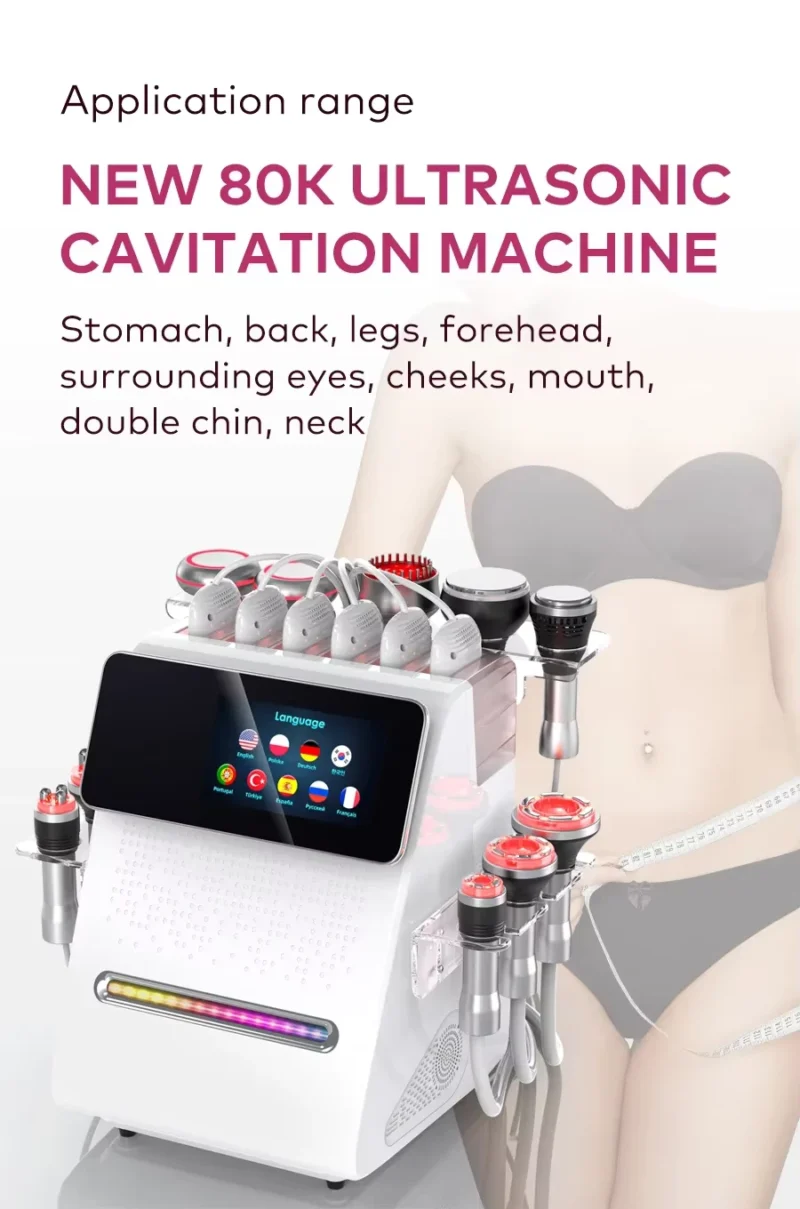 11-in-1 RF Vacuum Ultrasonic Cavitation Machine | Body Slimming & Skin Tightening Device